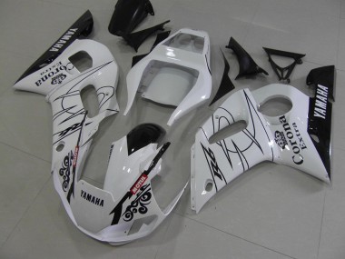 98-02 White Black Corona YZF R6 Motorcycle Fairings